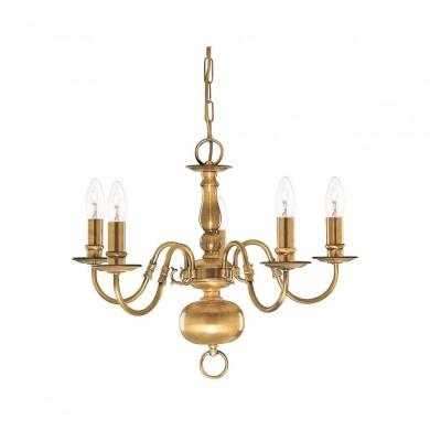 Lustre Doré Flemish 5x40W E14 Laiton SEARCHLIGHT 1019-5AB