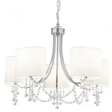 Lustre Pampilles Nina 5x10W E14 Chrome SC_1055-5CC 1055-5CC Lustre Pampilles Nina 5x10W E14 Chrome SEARCHLIGHT 1055-5CC