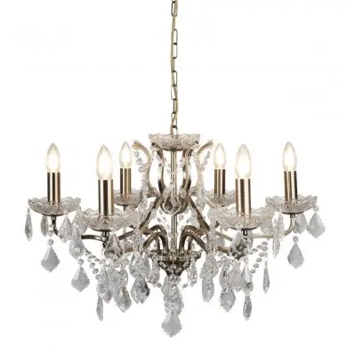 Lustre Pampilles Paris 6x40W E14 Laiton SC_8736-6AB 8736-6AB Lustre Pampilles Paris 6x40W E14 Laiton SEARCHLIGHT 8736-6AB