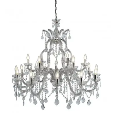 Lustre Pampilles Marie 18x40W E14 Chrome SC_3314-18 3314-18 Lustre Pampilles Marie 18x40W E14 Chrome SEARCHLIGHT 3314-18