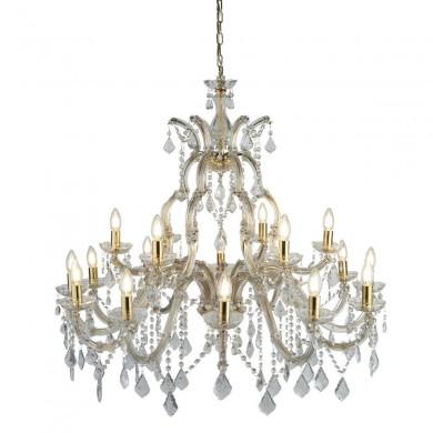 Lustre Pampilles Marie 18x40W E14 Laiton Poli SEARCHLIGHT 1214-18