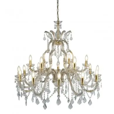 Lustre Pampilles Marie 18x40W E14 Laiton Poli SC_1214-18 1214-18 Lustre Pampilles Marie 18x40W E14 Laiton Poli SEARCHLIGHT 1214-18