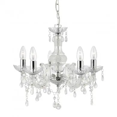 Lustre Pampilles Marie 5x40W E14 Chrome 1455-5CL SC_1455-5CL 1455-5CL Lustre Pampilles Marie 5x40W E14 Chrome 1455-5CL SEARCHLIGHT 1455-5CL