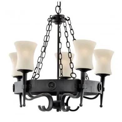 Lustre Abat-Jour Cartwheel 5x60W E27 Noir SEARCHLIGHT 0815-5BK