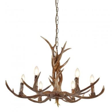 Lustre imitation Bois de Cerf Stag 6x7W E14 SEARCHLIGHT 6416-6BR