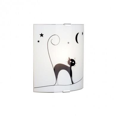 Applique murale CAT 1x60W E27 Blanc Noir BRI_05910_75 05910/75 Applique murale CAT 1x60W E27 Blanc Noir BRILLIANT 05910/75