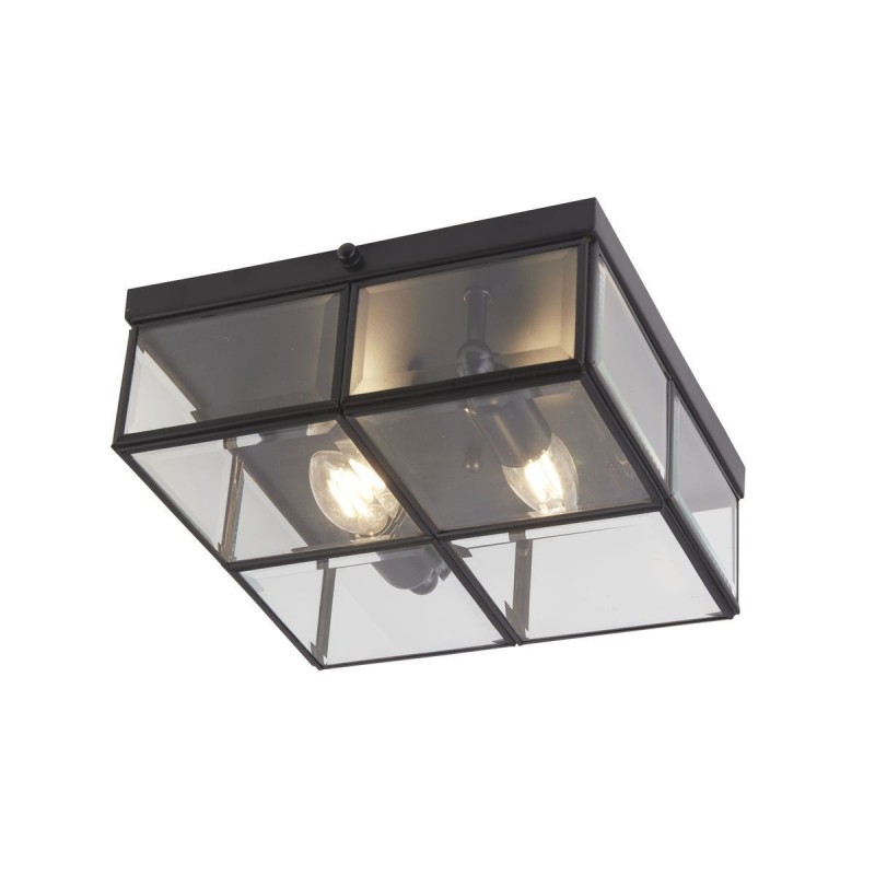 Plafonnier Plat Pisa 2x40W E14 Noir Mat SEARCHLIGHT 6769-26BK