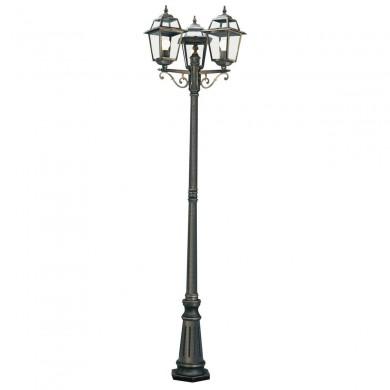 Lampadaire Extérieur New Orleans 3x60W E27 Or Noir SEARCHLIGHT 1528-3