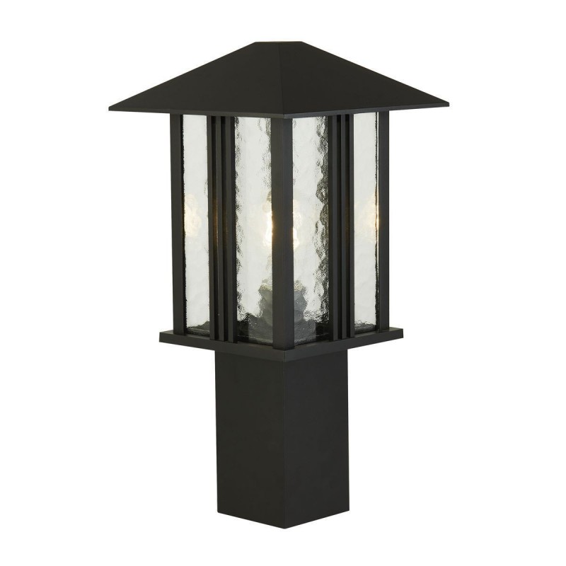 Borne Lumineuse Extérieur Venice 1x60W E27 Verre Noir Eau H450 SEARCHLIGHT 7925-450