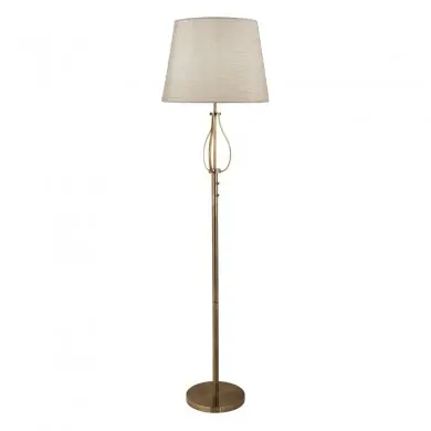 Lampadaire Vegas 1x60W E27 Laiton Crème L390 SEARCHLIGHT EU7485AB