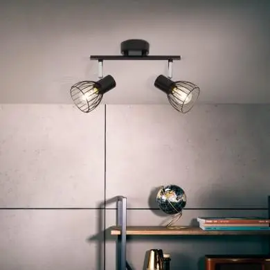 Plafonnier BLACKY 2x40W E14 Noir BRI_62113_06 62113/06 Plafonnier BLACKY 2x40W E14 Noir BRILLIANT 62113/06