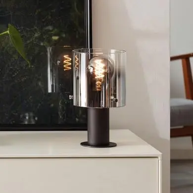 Lampe de table BETH 1x60W E27 Brun-verre fumé BRILLIANT 75547/20