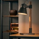 Lampe Vintage PLOW 1x10W E27 Bois et Noir patinés