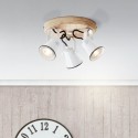 Plafonnier Scandinave Blanc SEED 3x5W GU10 - Bois
