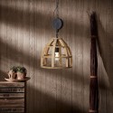 Suspension MATRIX WOOD 2 1x40W Bois antique-Noir