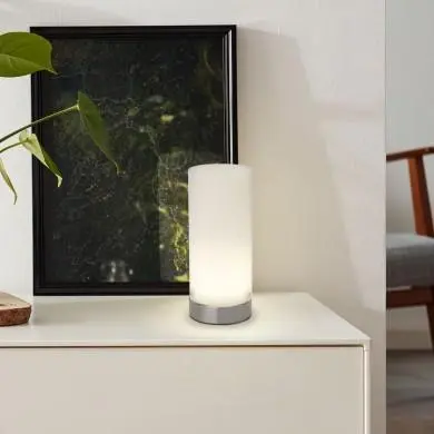 Lampe à poser DAISY 1x3W LED intégrée ACIER VERRE BLANC BRILLIANT G92968/05