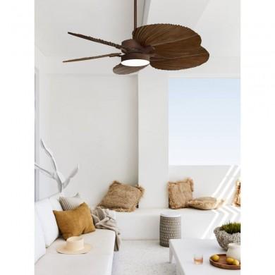 Ventilateur Plafond Bali LED 132cm Bronze Bois foncé BOUTICA DESIGN 210655