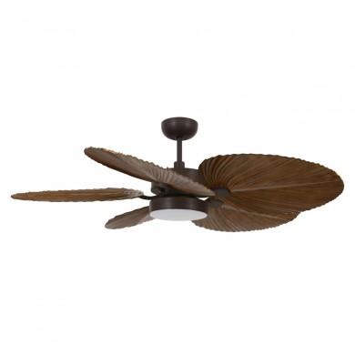 Ventilateur Plafond Bali LED 132cm Bronze Bois foncé BOUTICA DESIGN 210655