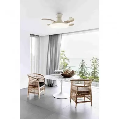 Ventilateur Plafond Orbit LED 91cm Blanc Transparent BOUTICA DESIGN 210664