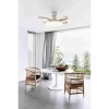 Ventilateur Plafond Orbit LED 91cm Blanc Transparent BOUTICA DESIGN 210664