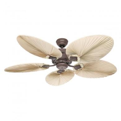 Ventilateur Plafond Caribbean Dream Eco II 137cm Marron Palme Naturelle CASAFAN 513724