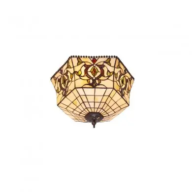 Plafonnier Style Tiffany Hexa 2x60W E27 MYTIFFANY 242500