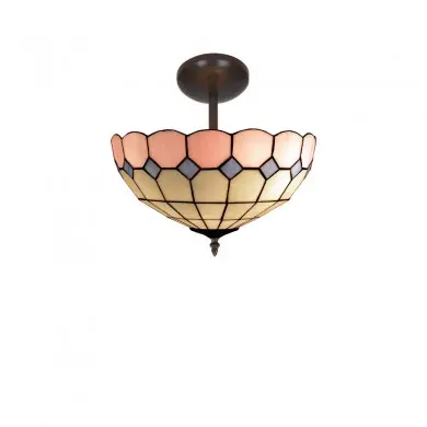 Plafonnier Style Tiffany Pink 4x60W E27 H45 MYTIFFANY 281244
