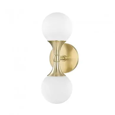 Applique Murale Boule Astoria 2x5W G9 LED Laiton HUDSON VALLEY LIGHTING 3302-AGB-CE