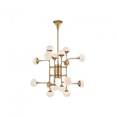 Suspension Fleming 16x5W G9 LED Laiton HUDSON VALLEY LIGHTING 4716-AGB-CE