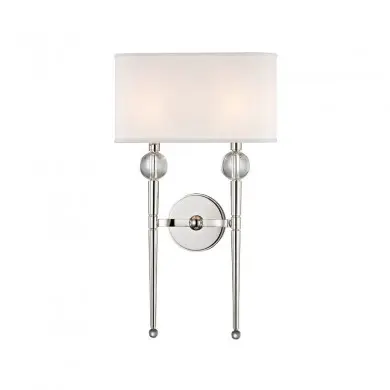Applique Murale Rockland 2x60W E14 Nickel HUDSON VALLEY LIGHTING 8422-PN-CE