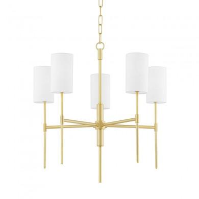 Lustre Olivia 5x40W E14 Laiton MITZI H223805-AGB-CE