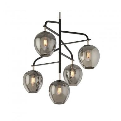 Suspension Odyssey 5x40W E27 Noir Nickel TROY LIGHTING F4297-CE