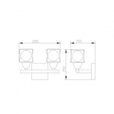 Applique Murale Cuadrax 2x5W G9 LED Nickel Fumé MANTRA 0004030