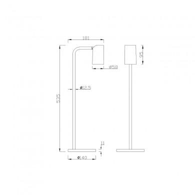 Lampe Sal 1x10W GU10 LED Blanc Fumé H53,5 MANTRA 7521