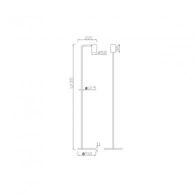 Lampadaire Sal 1x10W GU10 LED Blanc Fumé MANTRA 7522