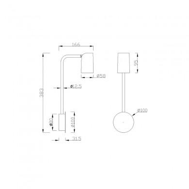 Applique Murale Sal 1x10W GU10 LED Blanc Fumé MANTRA 7523