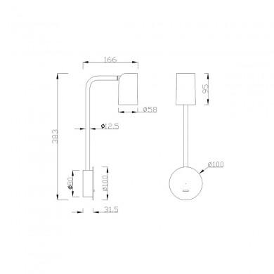 Applique Murale Sal 1x10W GU10 LED Blanc Fumé On-Off MANTRA 7524