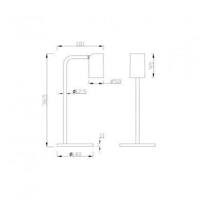 Lampe Sal 1x10W GU10 LED Noir Fumé H36,5 MANTRA 7515