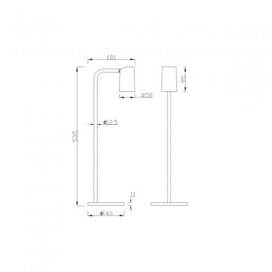 Lampe Sal 1x10W GU10 LED Noir Fumé H53,5 MANTRA 7516