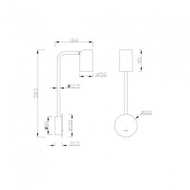 Applique Murale Sal 1x10W GU10 LED Noir Fumé On-Off MANTRA 7519