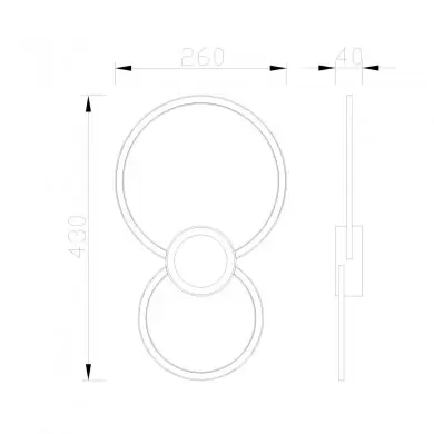 Applique Murale Mural 1x24W Noir Blanc 1440LM MANTRA 7460