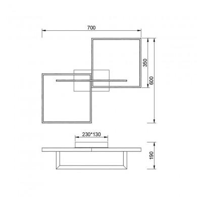 Applique Murale Mural 1x48W Noir Blanc 3840LM MANTRA 7462