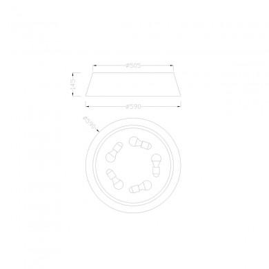 Plafonnier Sabina 5x20W E27 LED Marron Blanc MANTRA 6412