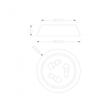 Plafonnier Sabina 3x20W E27 LED Marron Blanc MANTRA 6413