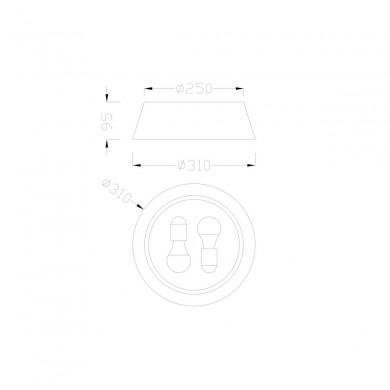 Plafonnier Sabina 2x20W E27 LED Marron Blanc MANTRA 6414