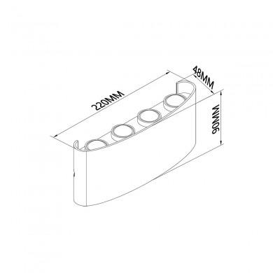 Applique Extérieur Arcs 1x8W Blanc Fumé MANTRA 7814