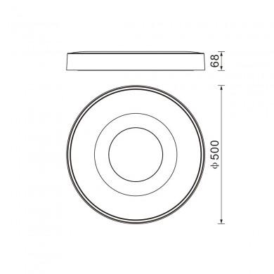Plafonnier Coin Round 1x80W Noir MANTRA 7564