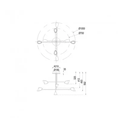 Plafonnier Capuccina 1x61,5W Blanc MAN_7570 7570 Plafonnier Capuccina 1x61,5W Blanc MANTRA 7570