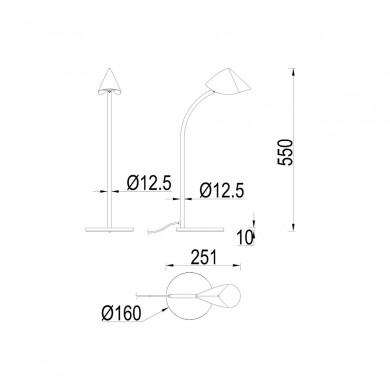 Lampe Capuccina 1x8,5W Blanc H56 MANTRA 7586