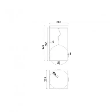 Plafonnier Boule Desigual 1x20W E27 LED Noir Blanc H53,5 MANTRA 7604